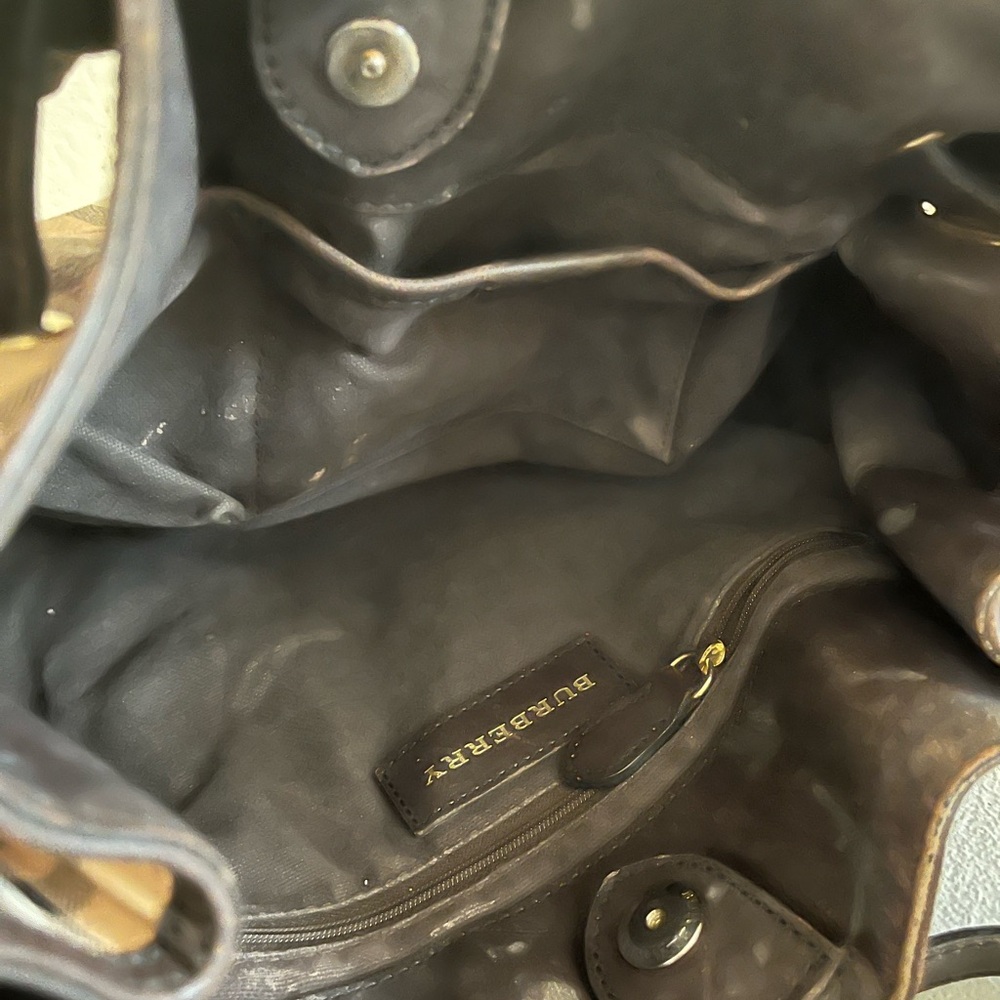 Burberry Beige and Black Check Shoulder Bag - Picture 6 of 12